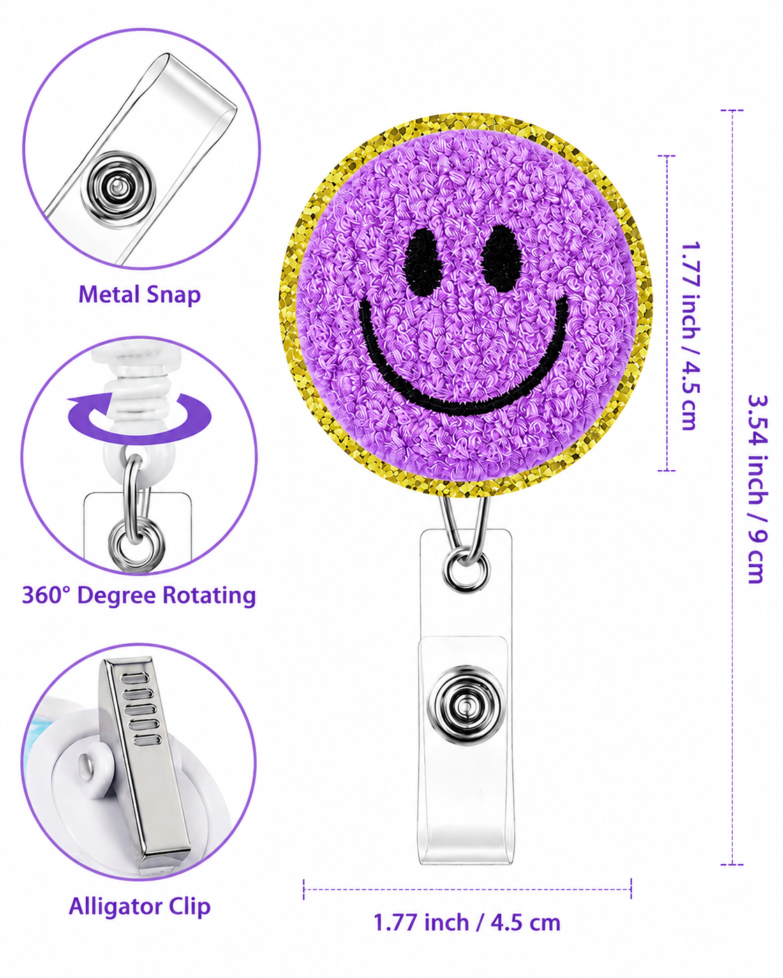 Smiley Face Badge Reel