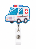 Glitter Ambulance Badge Reel