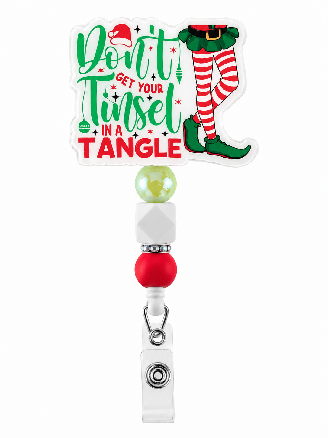 Cute Christmas Holiday Festive Work Badge Reel