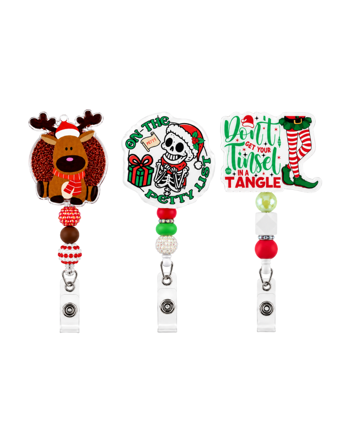Cute Christmas Holiday Festive Work Badge Reel
